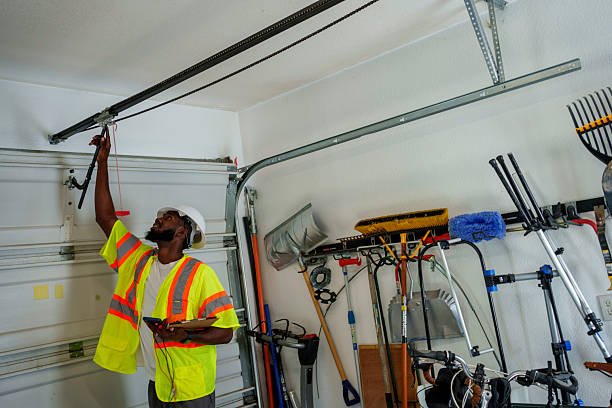 Professional Garage Door technician working in Columbia City, IN
